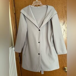 Stylish Gray Coat with Hood